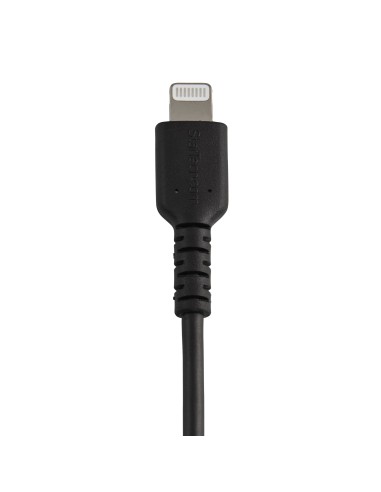 Cable Resistente USB-A a Lightning de 15 cm Negro - Cable de Sincronización y Carga USB Tipo A a Lightning con Fibra de Aramida