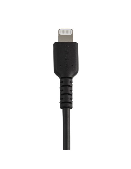 Cable Resistente USB-A a Lightning de 15 cm Negro - Cable de Sincronización y Carga USB Tipo A a Lightning con Fibra de Aramida