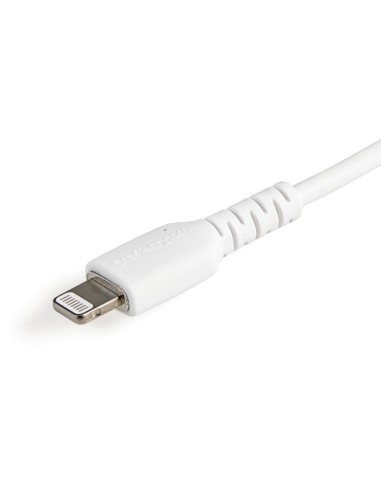 Cable Resistente USB-A a Lightning de 15 cm Blanco - Cable de Sincronización y Carga USB Tipo A a Lightning con Fibra de Aramid