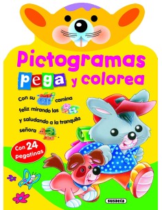 Pictogramas Pega y colorea conejito