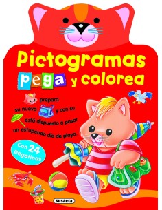 Pictogramas Pega y colorea conejito