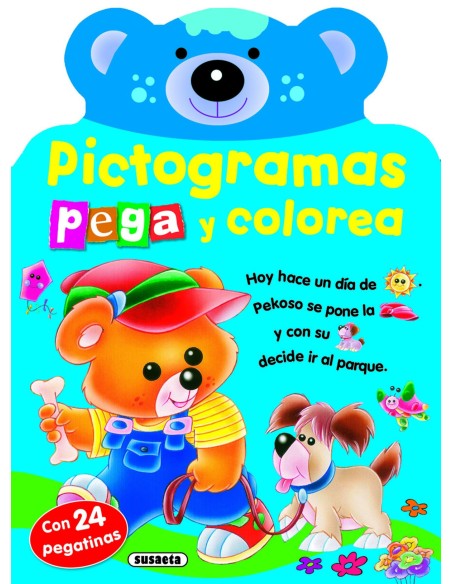 Pictogramas Pega y colorea conejito