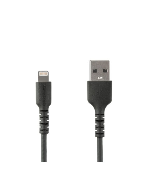 Cable Resistente USB-A a Lightning de 1 m Negro - Cable de Alimentación y Sincronización USB Tipo A a Lightning con Fibra de Ar