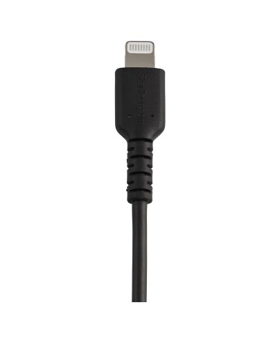 Cable Resistente USB-A a Lightning de 30 cm Negro - Cable de Sincronización y Carga USB Tipo A a Lightning con Fibra de Aramida