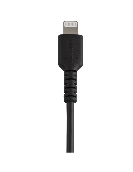 Cable Resistente USB-A a Lightning de 30 cm Negro - Cable de Sincronización y Carga USB Tipo A a Lightning con Fibra de Aramida