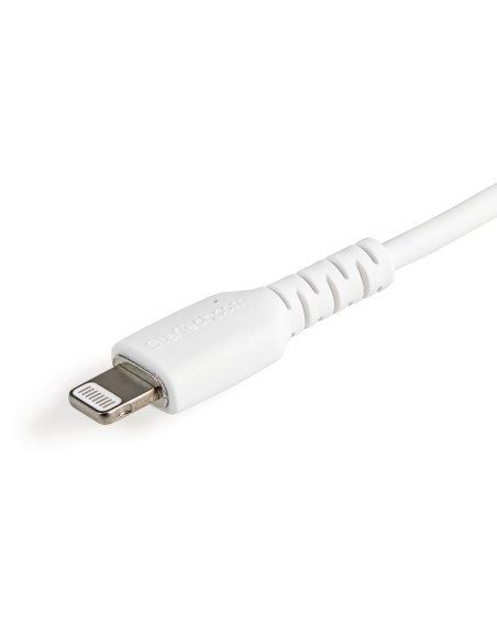 Cable Resistente USB-A a Lightning de 30 cm Blanco - Cable de Sincronización y Carga USB Tipo A a Lightning con Fibra de Aramid