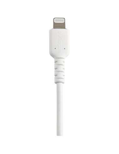 Cable Resistente USB-A a Lightning de 30 cm Blanco - Cable de Sincronización y Carga USB Tipo A a Lightning con Fibra de Aramid
