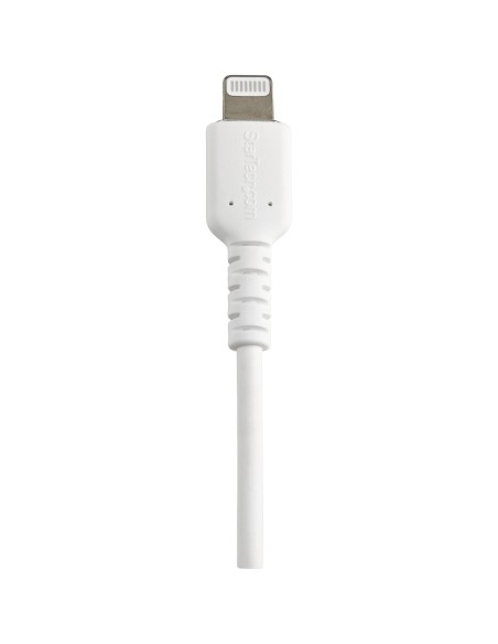 Cable Resistente USB-A a Lightning de 30 cm Blanco - Cable de Sincronización y Carga USB Tipo A a Lightning con Fibra de Aramid