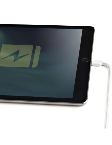 Cable Resistente USB-A a Lightning de 30 cm Blanco - Cable de Sincronización y Carga USB Tipo A a Lightning con Fibra de Aramid