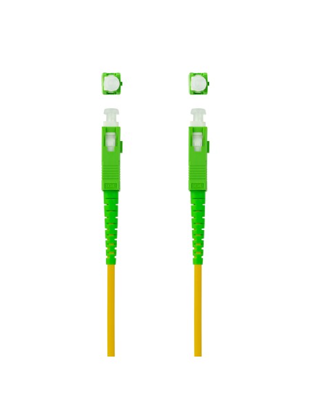 Cable de Fibra Óptica SC/APC a SC/APC Monomodo Simplex LSZH, Amarillo, 50 m