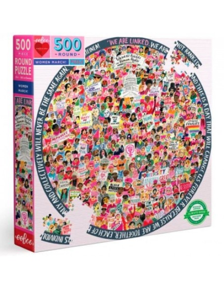 PUZLE REDONDO 500 PIEZAS MARCHA DE LAS MUJERES EEBOO