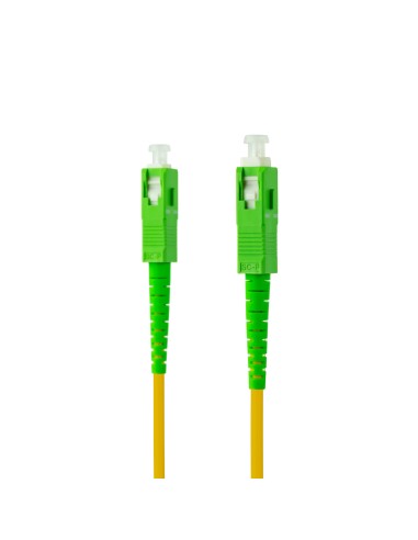 Cable de Fibra Óptica SC/APC a SC/APC Monomodo Simplex LSZH, Amarillo, 50 m