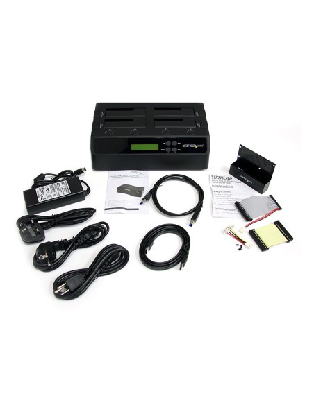 Clonador Borrador Autónomo USB 3.0 / eSATA a SATA de 4 Bahías para Discos Duros y SSDs 1:3 - Docking Station - Sanitizador