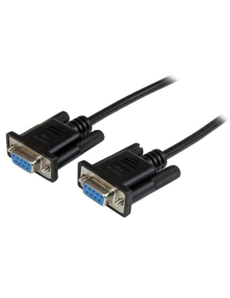Cable de 1m Nulo de Módem Serie RS232 DB9 - Hembra a Hembra - Color Negro