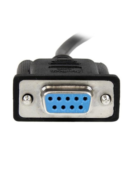 Cable de 2m Nulo de Módem Serie RS232 DB9 - Hembra a Hembra - Color Negro