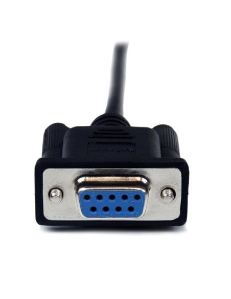 Cable 1m Módem Nulo Null Serie Serial DB9 Hembra a Macho - Negro
