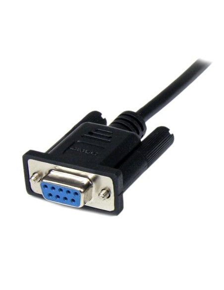 Cable 2m Módem Nulo Null Serie Serial DB9 Hembra a Macho - Negro