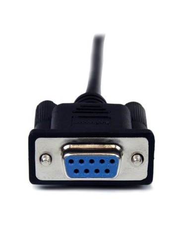 Cable 2m Módem Nulo Null Serie Serial DB9 Hembra a Macho - Negro