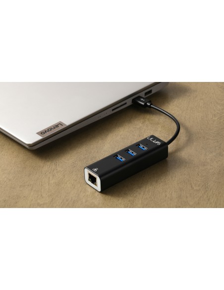 SCT240 hub de interfaz USB 3.2 Gen 1 (3.1 Gen 1) Type-A 5000 Mbit/s Negro