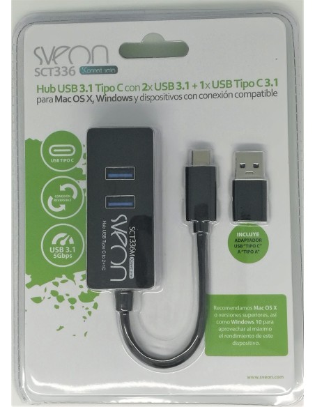 SCT336 hub de interfaz USB 3.2 Gen 1 (3.1 Gen 1) Type-C