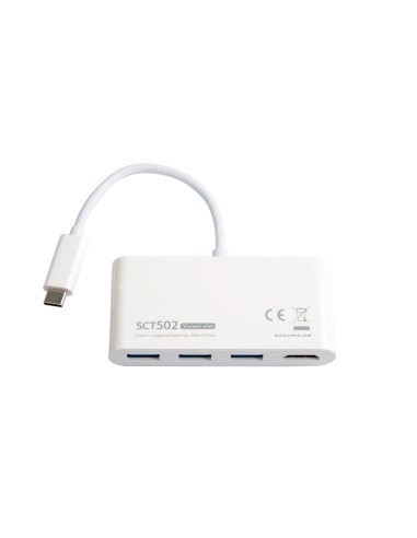 SCT502 base para portátil y replicador de puertos USB 3.2 Gen 1 (3.1 Gen 1) Type-C Blanco
