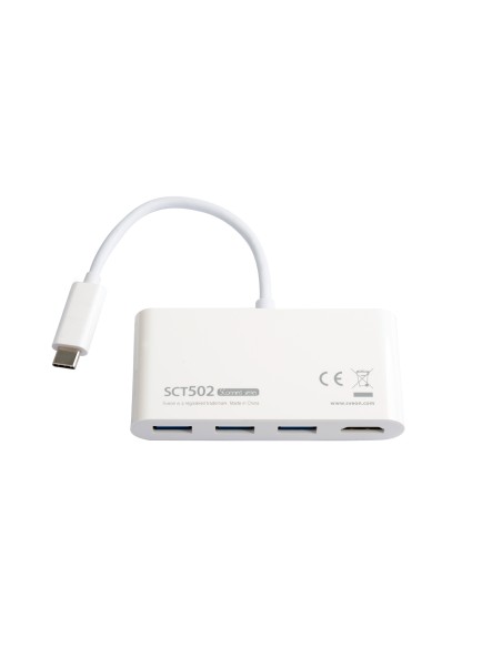SCT502 base para portátil y replicador de puertos USB 3.2 Gen 1 (3.1 Gen 1) Type-C Blanco
