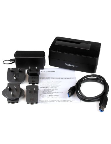 Docking Station USB 3.1 (10Gbps) a SATA III de 1 Bahía para Discos Duros y SSD de 2,5/3,5" - Base con Bahía de Carga Superior