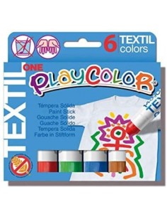 ESTUCHE 6 TEMPERAS SOLIDAS TEXTIL PLAYCOLOR