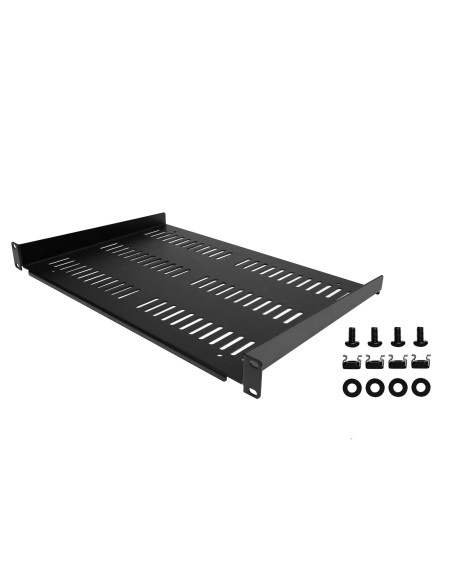 Estante Ventilado 1U para Armario Rack de Servidores - Bandeja Universal Voladiza para Montaje en Rack de 19" - Capacidad de 25