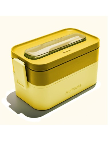 LUNCHBOXLYL fiambrera Conjunto de fiambrera y bidón reutilizable 1,7 L Plástico Amarillo 1 pieza(s)