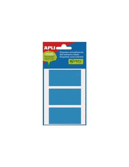 BOLSA 5H ETIQUETAS AZULES APLI 34X67MM 2072