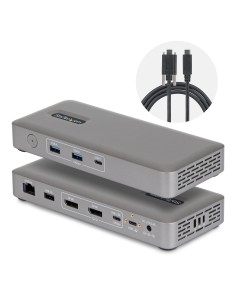 Docking Station USB4 USB-C Universal sin Controladores de 2 Monitores para macOS/Windows - con Carga de 100W para Portátiles y R
