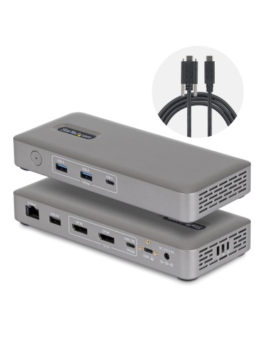 Docking Station USB4 USB-C Universal sin Controladores de 2 Monitores para macOS/Windows - con Carga de 100W para Portátiles y R
