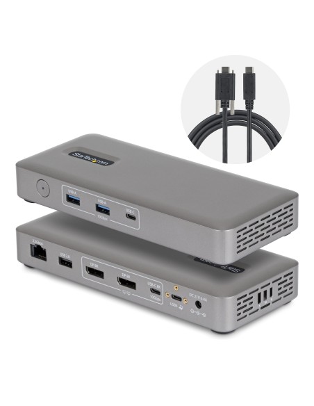 Docking Station USB4 USB-C Universal sin Controladores de 2 Monitores para macOS/Windows - con Carga de 100W para Portátiles y R