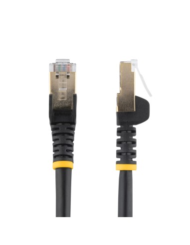 Cable de 0,5m de Red Ethernet RJ45 Cat6a Blindado STP - Cable sin Enganche Snagless - Negro