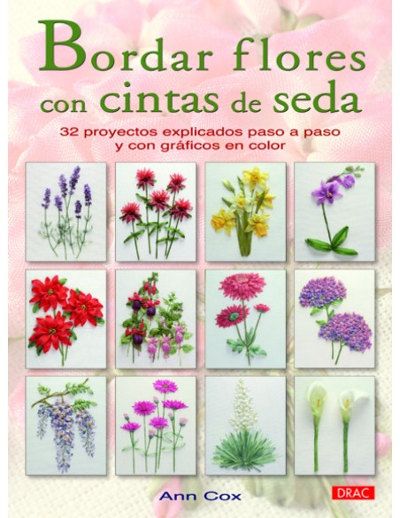 Bordar flores con cintas de seda