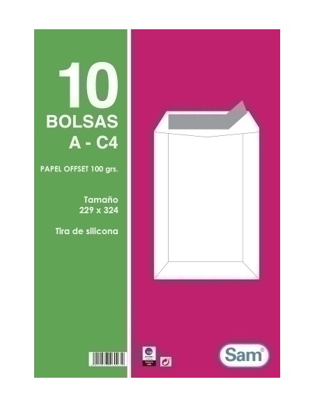 BOLSA SAM 229x324 BCO. 100g PAQ.10 - Pack de 25 unidades