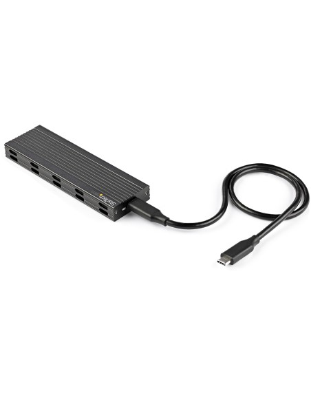 Caja Externa USB-C de 10Gbps a NVMe M.2 or SSD SATA M.2 - Carcasa de Aluminio Portátil para SSD NGFF M.2 PCIe/SATA - con Cables