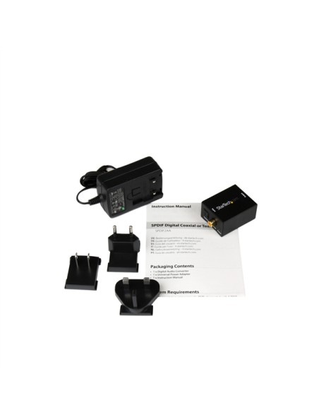 Adaptador Conversor de Audio Digital Coaxial SPDIF o Toslink Óptico a RCA Estéreo Analógico