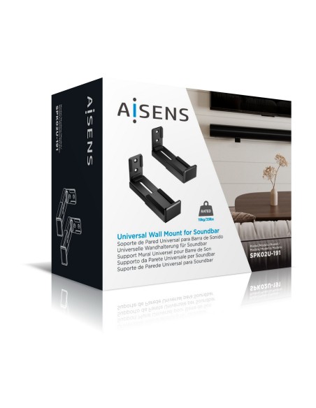 Soporte Universal de Pared para Barra de Sonido, Negro