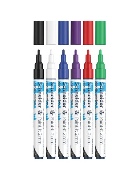 Paint-It marcador 6 pieza(s) Punta redonda Negro, Azul, Verde, Púrpura, Rojo, Blanco