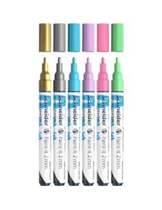 Paint-It marcador 6 pieza(s) Punta redonda Oro, Azul claro, Verde claro, Rosa claro, Púrpura, Plata