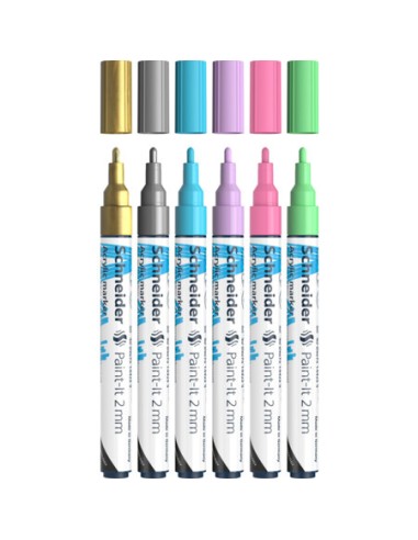 Paint-It marcador 6 pieza(s) Punta redonda Oro, Azul claro, Verde claro, Rosa claro, Púrpura, Plata
