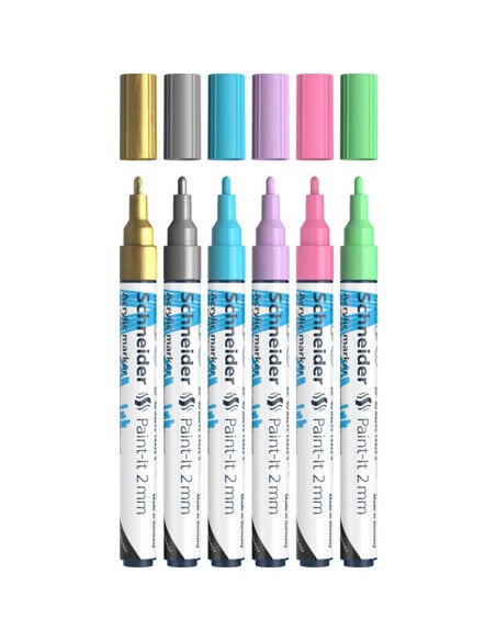 Paint-It marcador 6 pieza(s) Punta redonda Oro, Azul claro, Verde claro, Rosa claro, Púrpura, Plata