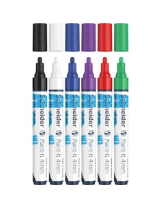 Paint-It marcador 6 pieza(s) Punta redonda Negro, Azul, Verde, Púrpura, Rojo, Blanco
