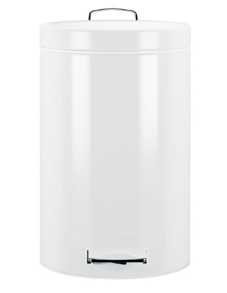 127021 papelera 12 L Alrededor Metal Blanco