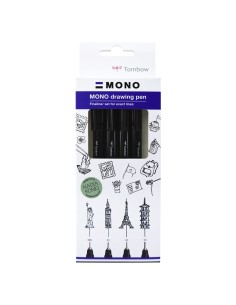 WS-EFL-H-F-4P rotulador de punta fina Fino Negro 4 pieza(s)