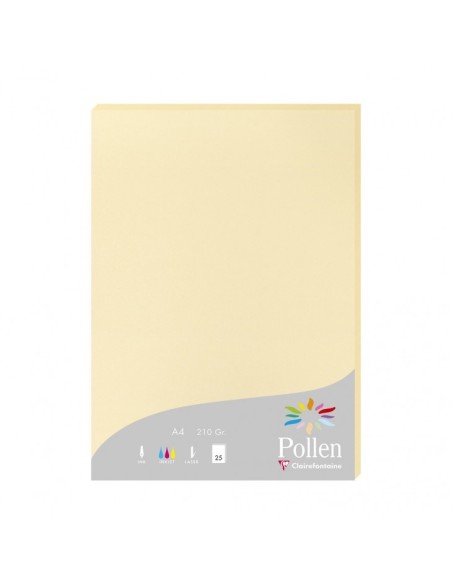 Pollen papel para impresora de inyección de tinta A4 (210x297 mm) 25 hojas Crema de color