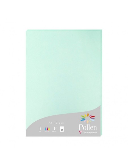 Pollen papel para impresora de inyección de tinta A4 (210x297 mm) 25 hojas Color menta