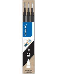 C 12 estuches 3 recambios boligrafo frixion negro 07mm pilot